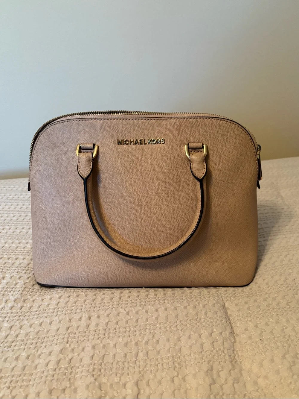 Michael Kors Blush Pink Dome Satchel with Gold Hardware